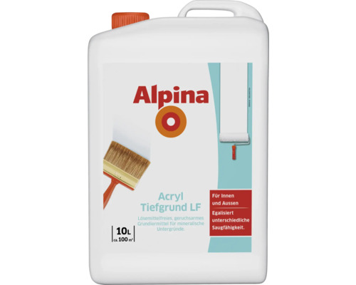 Alpina Acryl Tiefgrund LF im 10 Liter Kanister für Innen und Aussen.