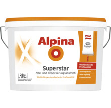 Eimer Alpina Superstar Innenfarbe Weiß, 25 Kilogramm für Neu- und Renovierungsanstriche