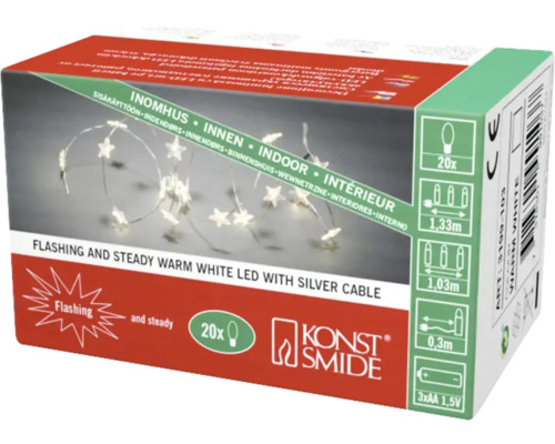 Verpackung einer LED Lichterkette mit Sternen für den Innenbereich