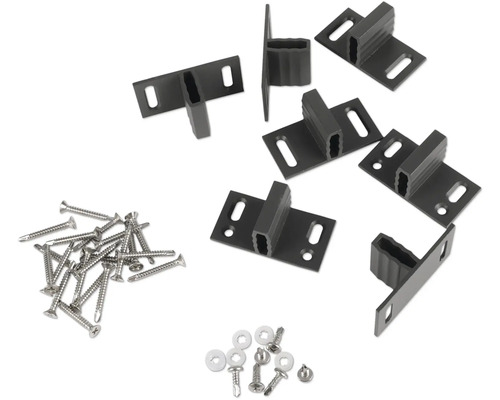 Holzzaunbeschlag T-Form Zaun-Riegelbeschlag Starx 4 x 32 x pulverbeschichtet schwarz 8 Stück