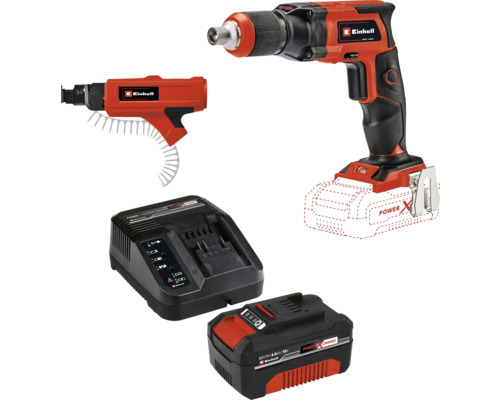 Einhell Trockenbauschrauber mit Magazinaufsatz, Akku und Ladegerät