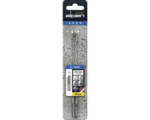 Alpen F4 Forte Steinbohrer, Durchmesser 8.0 mm, Länge 110/50 mm, SDS-plus Aufnahme