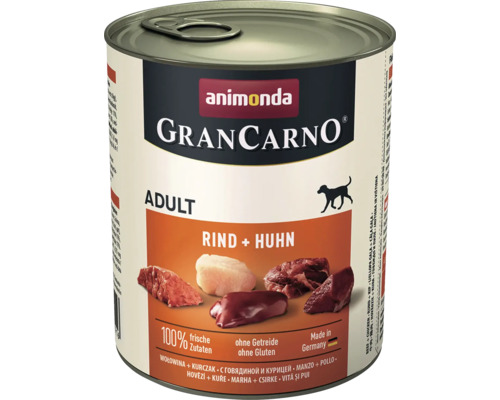 Hundefutter nass animonda Gran Carno Original Adult Rind + Huhn 800 g