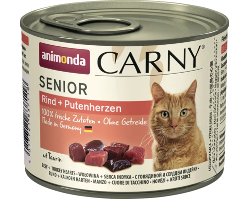 Katzenfutter nass ANIMONDA Carny Senior Rind und Putenherzen 200 g