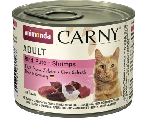 Katzenfutter nass ANIMONDA Carny Adult Rind, Pute und Shrimps 200 g