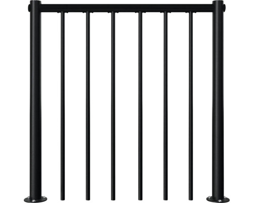 Pertura Brüstungsgeländer zu Irini schwarz gerade L: 100 cm Metallzaunelement für den Außenbereich
