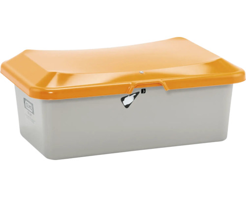 CEMO Streugutbehälter PLUS3 grau-orange 100 l Streugutbehälter mit Deckel