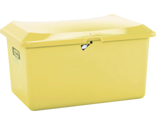 CEMO Streugutbehälter PLUS3 gelb 400 l Gelbe Streugutbox mit Deckel zur Lagerung von Streusalz