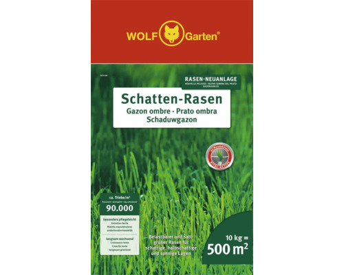 Rasensamen WOLF-Garten Schattenrasen SCR500 10 kg / 500 m² Wolf Garten Schattenrasen Packung für die Rasenneuanlage