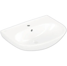 Waschbecken aus Keramik mit Hahnloch und Überlauf