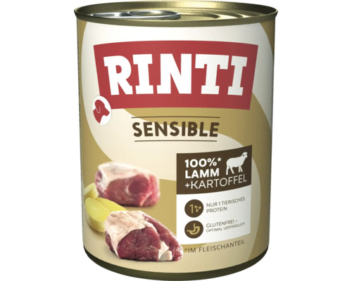 Hundefutter nass RINTI Rinti Sensible Lamm & Kartoffel 800 g Hundefutter nass RINTI Rinti Sensible Lamm & Kartoffel 800 g