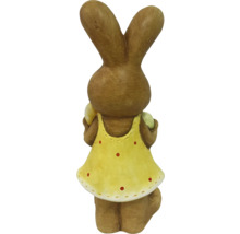 Keramik Osterhase Figur mit Kleid und Ostereiern