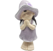 Gartenfigur eines Mädchens mit Hut