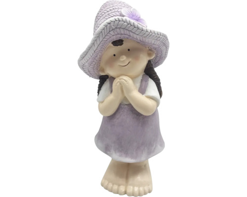 Gartenfigur eines Mädchens mit Hut
