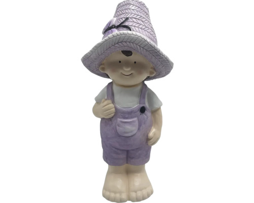 Gartenfigur Junge mit Hut als Gartendekoration