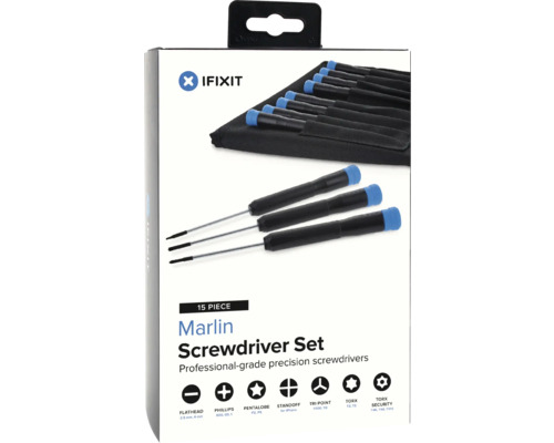 iFixit Marlin Schraubendreher Set mit 15 Teilen für Präzisionsarbeiten