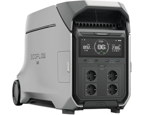 Tragbare EcoFlow Powerstation mit Display und Steckdosen