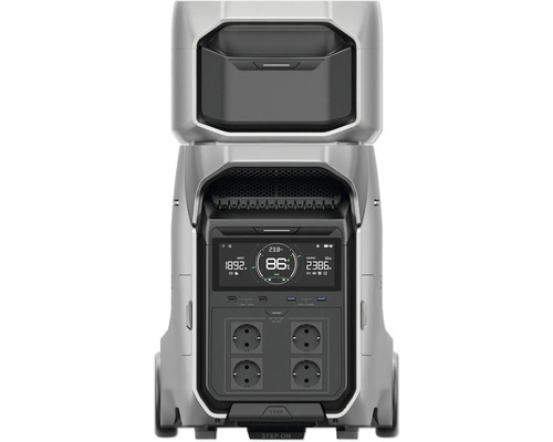 Tragbare Powerstation mit Display und Steckdosen