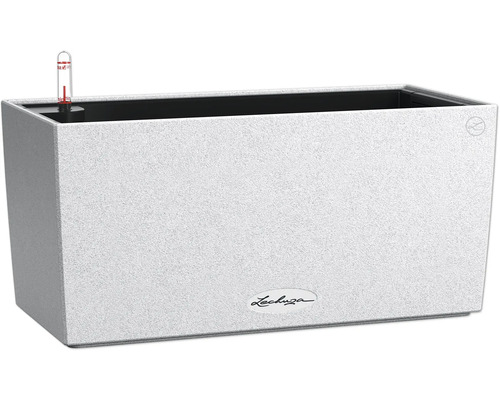 Blumenkasten Lechuza Balconera Stone Kunststoff 40 x 19 x 19 cm weiß Lechuza Pflanzkasten mit Bewässerungssystem und Füllstandsanzeige