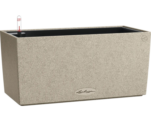 Blumenkasten Lechuza Balconera Stone Kunststoff 40 x 19 x 19 cm beige Rechteckiger Pflanzkasten mit Bewässerungssystem und Wasserstandsanzeiger