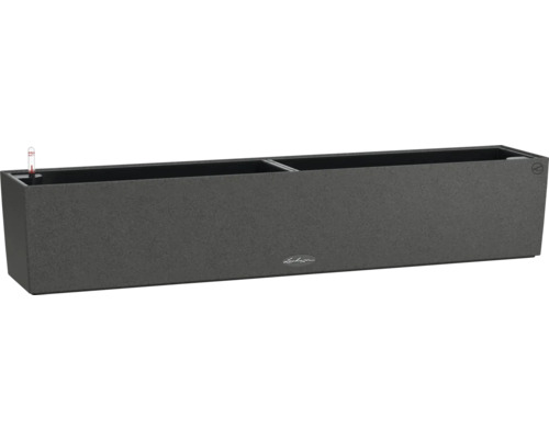 Blumenkasten Lechuza Balconera Stone Kunststoff 99 x 19 x 19 cm schwarz Dunkelgrauer Blumenkasten mit Wasserstandsanzeiger