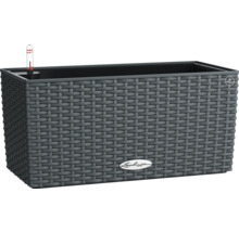 Rechteckiger Pflanzkasten mit Bewässerungssystem und Rattanoberfläche