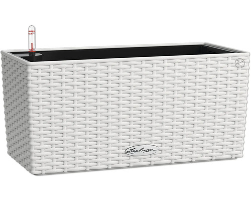 Blumenkasten Lechuza Balconera Cottage Kunststoff 40 x 19 x 19 cm lichtgrau Rechteckiger Pflanzkasten mit Bewässerungssystem und Lechuza Logo.