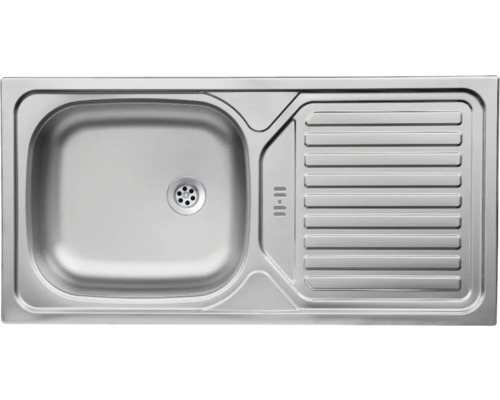 Spülbecken aus Edelstahl mit Abtropffläche