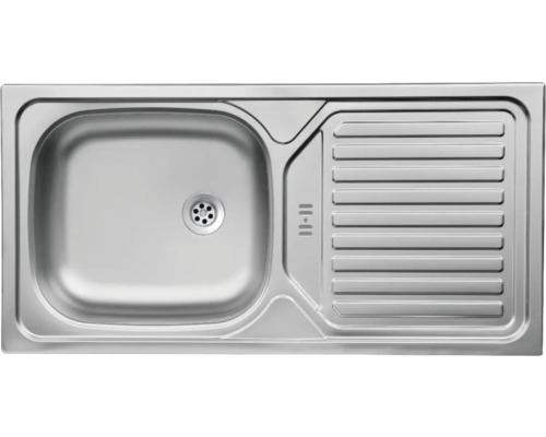 Spüle aus Edelstahl mit Abtropffläche