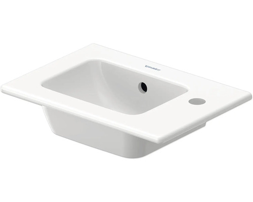 Möbelwaschtisch Duravit ME by Starck 43x30 cm weiß glänzend ohne Beschichtung Aufsatzwaschbecken aus Sanitärkeramik mit Hahnloch und Überlauf