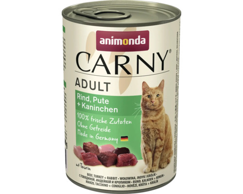 Katzenfutter nass animonda Carny Adult Rind, Pute + Kaninchen 400 g