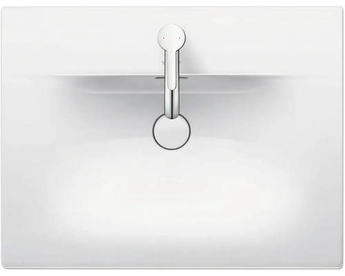 Aufsicht auf ein Waschbecken mit Armatur