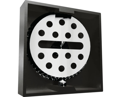 Dekorative Wanduhr mit runder Scheibe und Lochmuster