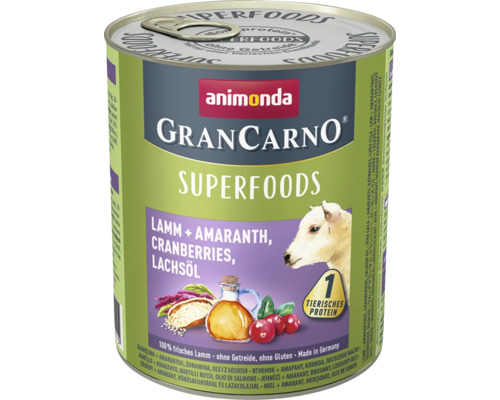 Nassfutter Hund Animonda Gran Carno Superfood Lamm & Amaranth 800 g