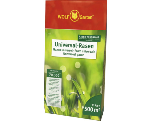 Rasensamen WOLF-Garten Universalrasen U-RS 10 kg / 500 m² Wolf Garten Universalrasen Packung für Rasenneuanlage