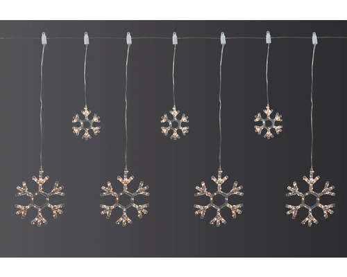LED Lichterkette mit Schneeflockenmotiven für den Innenbereich
