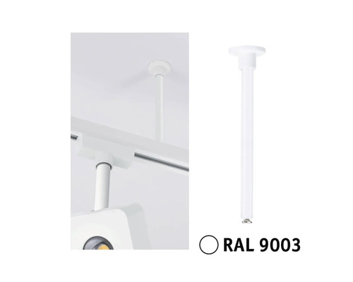 Abhängung für Schienensystem RAL 9003