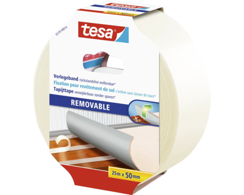 Tesa Teppichklebeband, rückstandsfrei entfernbar, 25 Meter x 50 Millimeter