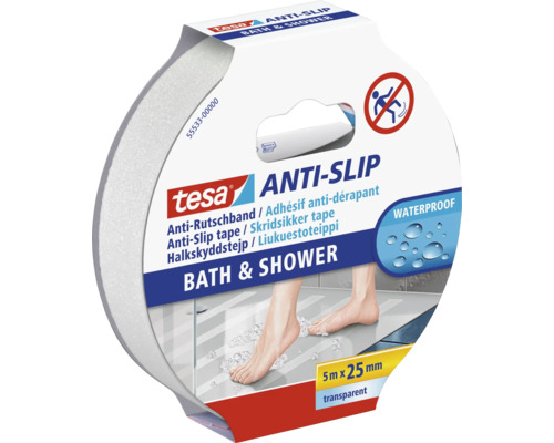 Tesa Antirutschband für Bad und Dusche, 5 Meter mal 25 Millimeter