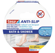 Tesa Antirutschband für Bad und Dusche, 5 Meter mal 25 Millimeter, transparent