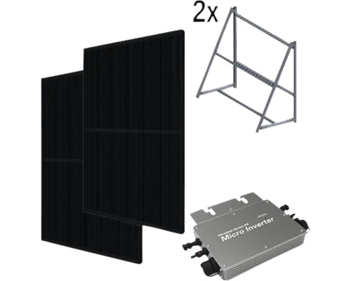 Balkonkraftwerk 800 W inkl. Micro-Wechselrichter, Montageständer und Netzstecker