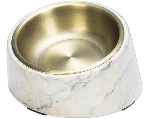 Hundenapf mit Marmoroptik und Metalleinsatz