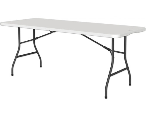 Klapptisch mit Metallbeinen und Kunststoffoberfläche