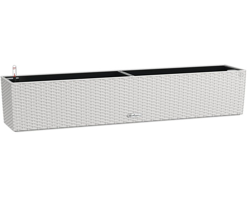 Blumenkasten Lechuza BALCONERA Cottage Kunststoff 99 x 19 x 19 cm hellgrau Rechteckiger, weißer Pflanzkasten mit Bewässerungssystem