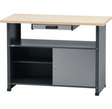 Werkbank mit Schublade, Schrank und Regalfächern