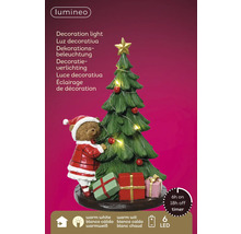 Dekorative Weihnachtsbaumleuchte mit Teddybär und Geschenken