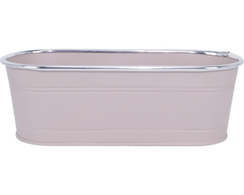 Ovale Zinkwanne mit silberfarbenem Rand