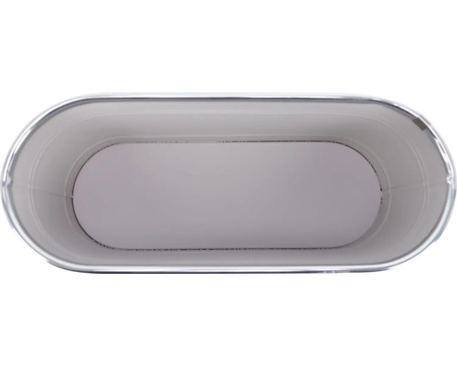 Ovaler Pflanzkübel aus Metall von oben