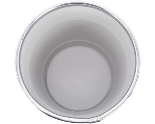 Ansicht von oben eines Metalleimers