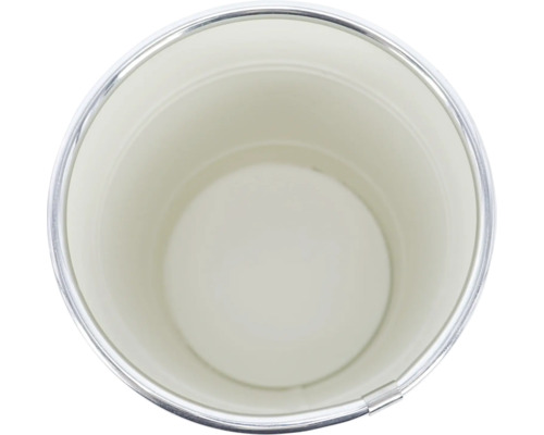 Leerer Metalleimer von oben